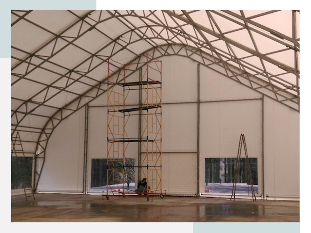 Шатровые ангары в Пушкине